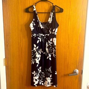 Blue and white floral dress